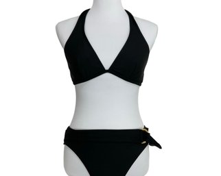 Anne Klein Black Bikini Top & Bottom Size 14