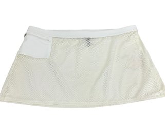 Ralph Lauren White Mesh Bikini Bottom Coverup Skirt Size L