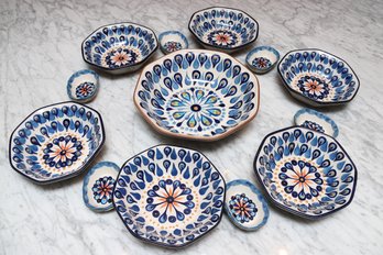 Pottery Barn Salad Bowl Set With 6 Bowls