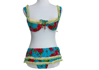 Betsy Johnson Bikini Top And Skirt Bottom Size Large