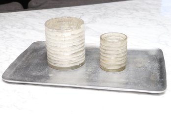 Crate & Barrel Votive Set With Under Tray
