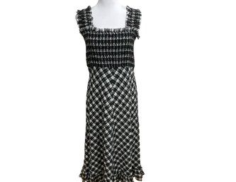 Ganni Black & White Gingham Summer Dress