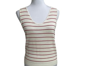 Ellen Tracy Company Striped Knit Sleeveless Tops Size PM