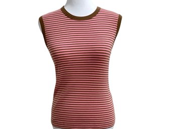 Three Dots Striped Cotton Sleeveless Tops Size Large