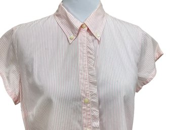 MaxMara Weekend Pink Striped Button Front Shirt Size XL
