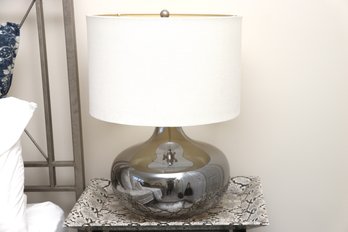 Pottery Barn Iridescent Smoky Glass Table Lamp