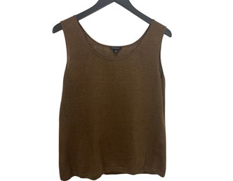 Lafayette 148 Brown Linen Knit Tank Size Medium