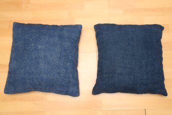 Pottery Barn Pair Of Blue Throw Pillows