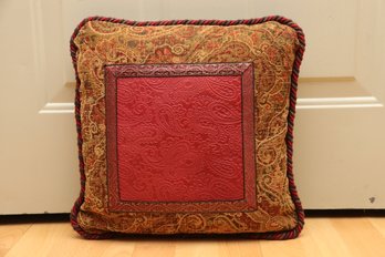 Leather Paisley Throw Pillow
