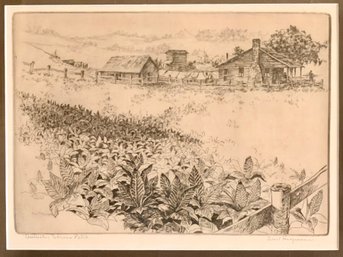 William K. Hagerman Kentucky Tobacco Patch Etching, 1946