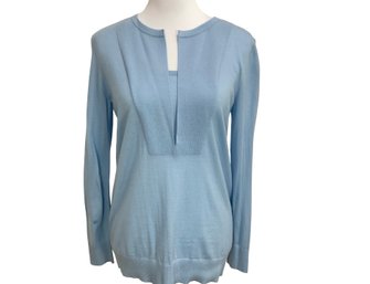 AKRIS Punto Blue Wool Top Size 6