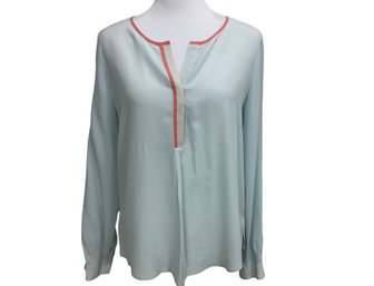 Josie Light Blue Silk Blouse Size Large