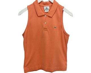 Lacoste Orange Sleeveless Polo Shirt Size 44
