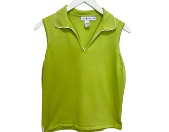 Saks Fifth Avenue Real Clothes Lime Sleeveless Polo Shirt Size PL