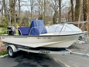2005 Boston Whaler 17ft Montauk With 2021 90hp Mercury O/B Engine And Bimini Top