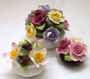Group Of Porcelain Floral Arrangements