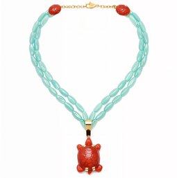 Philippe Ferrandis Paris Turtle Pendant Necklace