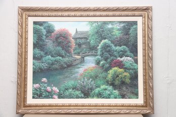 (BRONXVILLE PICK UP) Stratford Bridge Painting In Gold Frame