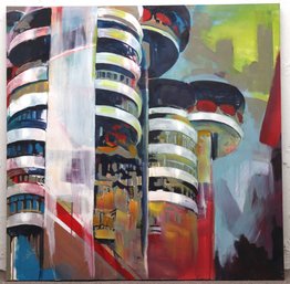 (BRONXVILLE PICK UP) 48 X 48 Modern Oil On Board