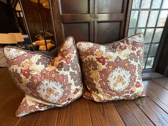 Oversized Throw Pillows - Autumnal Floral Pattern