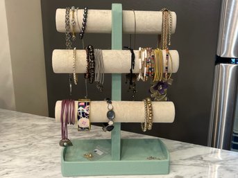 Various Bracelets Of Stone And Metal