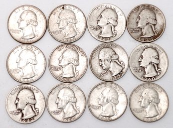 Collection Of Silver Quarters- 1940's, 50's,60's
