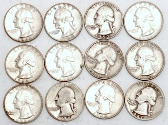 Collection Of Silver Quarters- 1930's,40's, 50's,60's