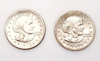 2 Susan B Anthony Dollar Coins 1979