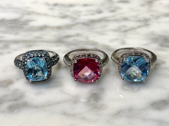 Set Of 3 Rings With Stones