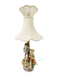 Italian Capodimonte Porcelain Figural Table Lamp - 'Flowers'