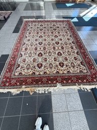 Persian/Isfahan Hand-Knotted Wool And Silk Area Rug - Red