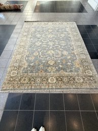 Turkish/Oushak Hand-Knotted Wool Area Rug - Soft Gray