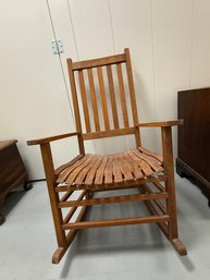 Traditional Miniature Rocking Chair With Slatted Back And Seat
