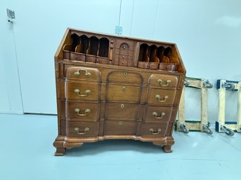 Chippendale-Style Mahogany Drop-Front Secretary Desk