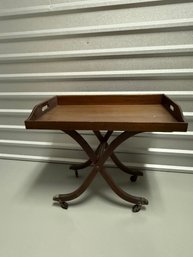 Rolling Luggage Stand With Tray Table