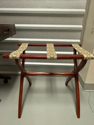 Folding Luggage Rack With Three Tapestry Straps