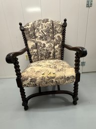 Louis XIII-style Armchair With Barley Twist Frame