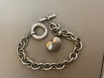 Lagos Cavier Sterling Silver Heart Charm Toggle Bracelet