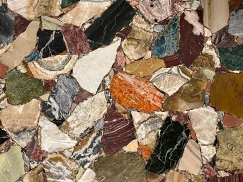 Mosaic Stone Collage In Gilt Frame