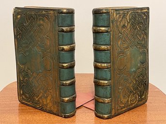 Faux Leather Clay Painted Bookends