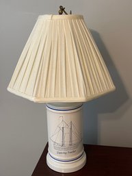 Sailboat Motif Lamp Brass Anchor Finial