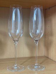 Pair Of Tiffany Crystal Flutes