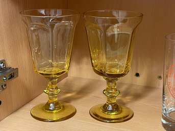 Pair Of Lenox Amber Glasses