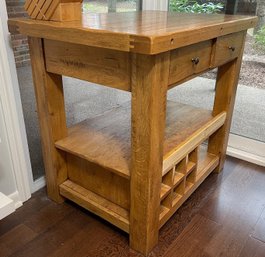 William Sonoma Oak Butcher Block Island