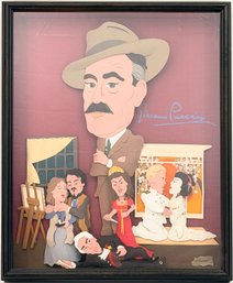 Giacomo Puccini Caricature Portrait Shadow Box