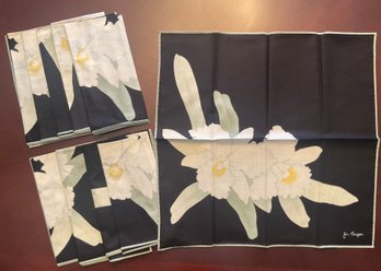 Jim Thompson Black Orchid Napkins Set Of 10