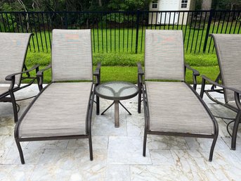 Pair Of Tropitone Chaise Lounges And Side Table 2 Of 3
