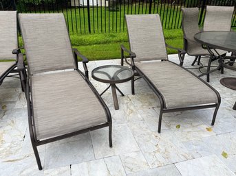 Pair Of Tropitone Chaise Lounges And Side Table 3 Of 3