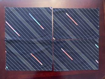 8 Black Art Deco Reversible Placemats