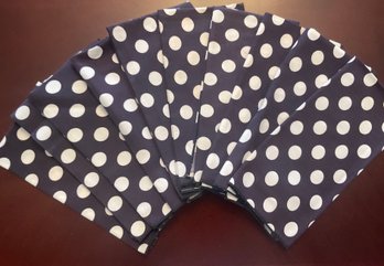 10 Polka Dot Cotton Square Napkins